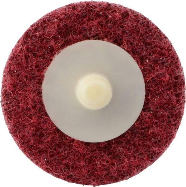 Standard Abrasives - 2" Medium Grade Deburring Disc - Quick Change Connection, Maroon, 20,000 Max RPM - Caliber Tooling