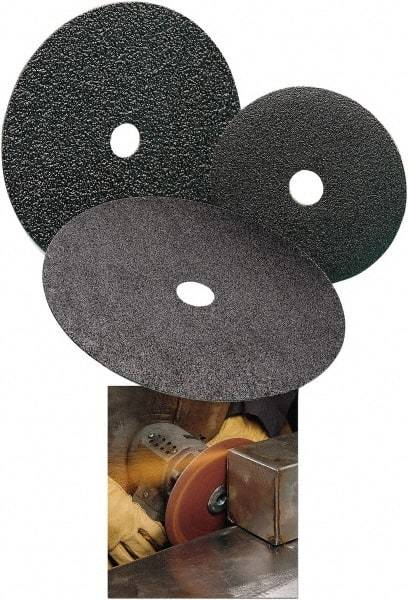 Standard Abrasives - 5" Diam 7/8" Hole 60 Grit Fiber Disc - Medium Grade, Zirconia Alumina, 18,000 Max RPM - Caliber Tooling