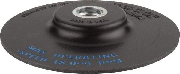 Standard Abrasives - 4-1/2" Diam Quick-Change Disc Backing Pad - 5/8" Shank Diam, Medium Density, 18,000 RPM - Caliber Tooling