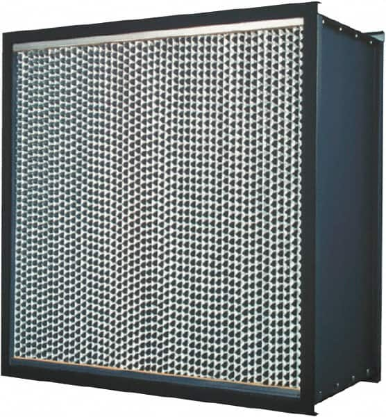 Made in USA - 24" High x 30" Wide 11-1/2" Deep, 99.97% Capture Efficiency, HEPA Air Filter - Microfiber Paper Media, Galvanized Steel Frame, 250 FPM Max, 1,250 CFM, 180°F Max, Use with Hospitals & Clean Rooms - Caliber Tooling