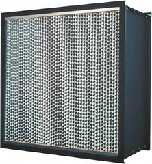 Made in USA - 24" High x 30" Wide 11-1/2" Deep, 99.99% Capture Efficiency, HEPA Air Filter - Microfiber Paper Media, Galvanized Steel Frame, 500 FPM Max, 2,000 CFM, 180°F Max, Use with Hospitals & Clean Rooms - Caliber Tooling