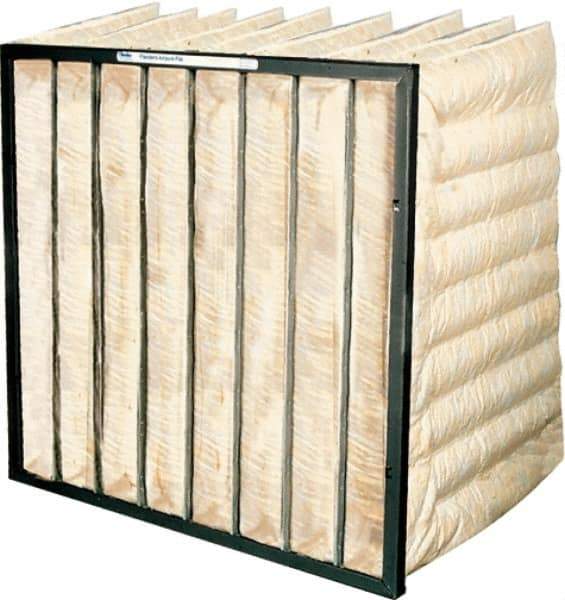 PrecisionAire - 24" Noml Height x 12" Noml Width x 30" Noml Depth, Polyester & Micro-Glass Bag Air Filter - MERV 15, 90 to 95% Capture Efficiency, Steel Frame, 1,000 CFM, 180°F Max, Use with Universal Holding Frames - Caliber Tooling