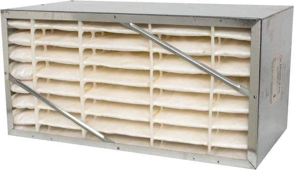 Value Collection - 12" Noml Height x 24" Noml Width x 12" Noml Depth, 65% Capture Efficiency, Rigid Box Air Filter - MERV 11, Synthetic Polypropylene, Integrated Corrosion-Resistant Steel Frame, 1,000 CFM - Caliber Tooling