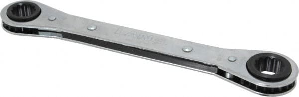 Lang - 9/16" x 5/8" 12 Point Ratcheting Box Wrench - Double End, 8-1/8" OAL, Steel - Caliber Tooling