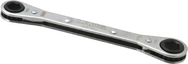 Lang - 9mm x 10mm 6 Point Ratcheting Box Wrench - Double End, 5-1/2" OAL, Steel - Caliber Tooling