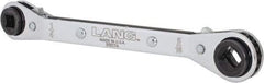 Lang - 1/4" & 3/16" Sq x 9/16" & 1/2" Hex 6 Point 4 in 1 Reversible Ratcheting Offset Box Wrench - Steel - Caliber Tooling