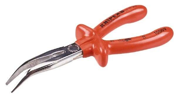 Knipex - 8" Long, 2-11/16" Jaw Length, Long Reach Bent Nose Plier - Side Cutter - Caliber Tooling