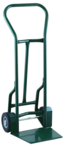 Shovel Nose Freight, Dock and Warehouse 900 lb Capacity Hand Truck - 1-1/4" Tubular steel frame robotically welded - 1/4" High strength tapered steel base plate -- 8" Solid Rubber wheels - Caliber Tooling