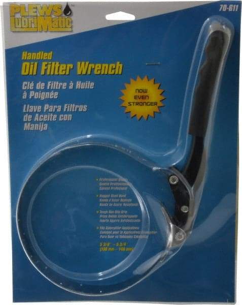 Plews - 5-3/8 to 5-3/4" Diam, Standard Handle Tractor Oil Filter Wrench - Steel, For Use with Filters from 5-3/8 to 5-3/4" - Caliber Tooling