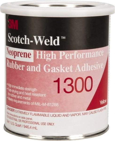 3M - 32 oz Can Yellow Butyl Rubber Gasket Sealant - 300°F Max Operating Temp, 4 min Tack Free Dry Time, Series 1300 - Caliber Tooling