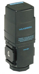 Wilkerson - 1/2 NPT Port, 200 CFM, Aluminum Electronic Regulator - 0 to 125 psi Range, 150 Max psi Supply Pressure, 2.35" Wide x 6.31" High - Caliber Tooling