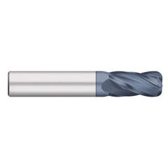 Corner Radius End Mill: 3/8″ Dia, 1″ LOC, 0.045″ Radius, 4 Flutes, Solid Carbide 2-1/2″ OAL, 3/8″ Shank Dia, 30 ° Helix, AlTiN Coated, Corner Radius End, Centercutting