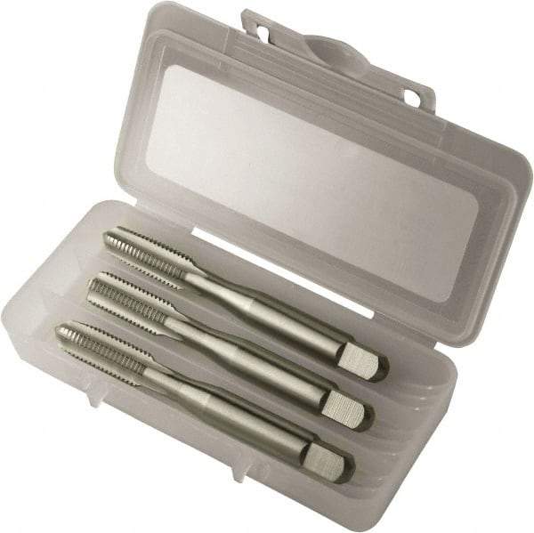 Vermont Tap & Die - 3/4-16 UNF, 4 Flute, Bottoming, Plug & Taper, Bright Finish, High Speed Steel Tap Set - Right Hand Cut, 4-1/4" OAL, 2" Thread Length, 2/3B Class of Fit, Series 3105 - Caliber Tooling