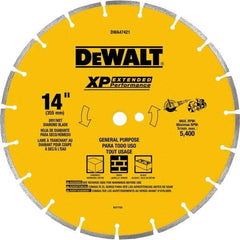 DeWALT - 14" Diam x 1" Hole x 1/2" Thick, I Hardness, Surface Grinding Wheel - Diamond, Type 1, Fine/Extra Fine Grade - Caliber Tooling