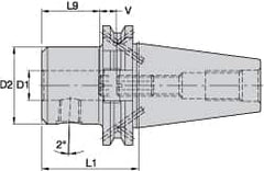 Kennametal - DV40 Taper, 0.7087" Inside Hole Diam, 2.4803" Projection, Whistle Notch Adapter - Through Coolant - Exact Industrial Supply