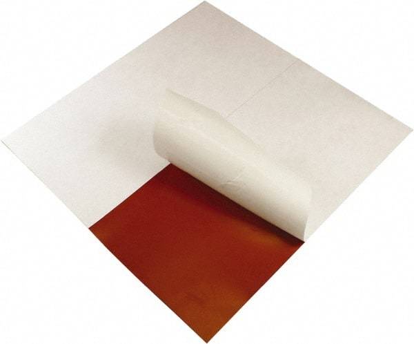 Value Collection - 12" Long, 12" Wide, 3/8" Thick, Silicone Rubber Foam Sheet - 50 to 60 Durometer, Red, -60 to 400°F, 550 psi Tensile Strength, Adhesive Backing - Caliber Tooling