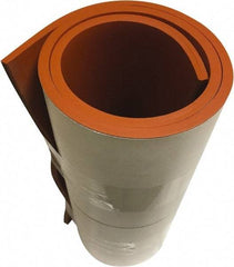 Value Collection - 1/4" Thick x 36" Wide x 10' Long Red Silicone Rubber Roll - Stock Length, Adhesive Back, 500 psi Tensile Strength, -60°F to 400°F - Caliber Tooling