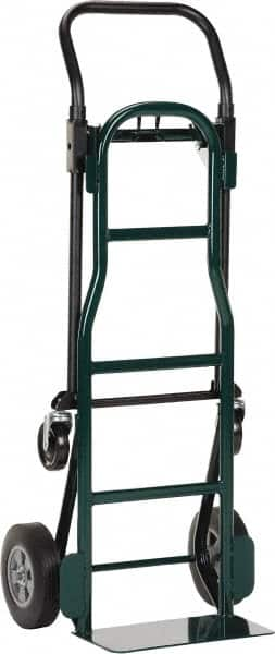 Harper Trucks - 700 Lb Capacity 48" OAH Convertible Hand Truck - 14 x 7" Base Plate, Continuous Handle, Steel, Solid Rubber Swivel Wheels - Caliber Tooling