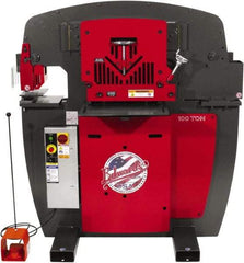 Edwards Manufacturing - 11" Throat Depth, 100 Ton Punch Pressure, 1-1/16" in 1" Punch Capacity Ironworker - 1 Phase, 230 Volts - Caliber Tooling