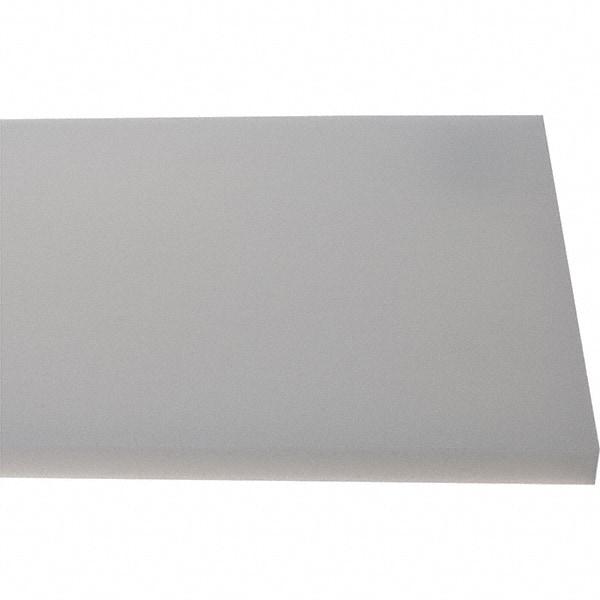 Made in USA - 1/2" Thick x 7-1/2" Wide x 4' Long, Polyethylene (HDPE) Sheet - White, Shore D-65 Hardness, Cutting Board Grade, ±10% Tolerance - Caliber Tooling