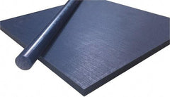 Made in USA - 3/4" Thick x 2' Wide x 10' Long, Polyethylene (UHMW) Sheet - Blue, Shore D-65 Hardness, Bearing Grade Grade, ±10% Tolerance - Caliber Tooling