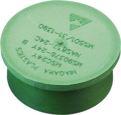 Caplugs - 1.59" ID, Round Head, Static Dissipative Cap - 1.81" OD, 9/16" Long, Low-Density Polyethylene, Black - Caliber Tooling