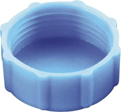 Caplugs - Round Head, Threaded Cap - 15/64" Long, High-Density Polyethylene, Blue - Caliber Tooling