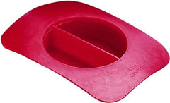 Caplugs - 1.29" ID, Round Head with Rectangular Flange Flange Plug - 1/2" Long, Low-Density Polyethylene, Red - Caliber Tooling