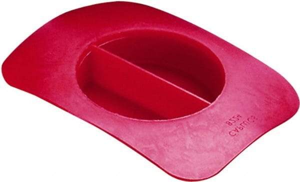 Caplugs - 0.79" ID, Round Head with Rectangular Flange Flange Plug - 1/2" Long, Low-Density Polyethylene, Red - Caliber Tooling