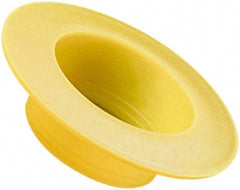 Caplugs - 0.909" ID, Round Head, Tapered Cap/Plug with Flange - 2.61" OD, 21/32" Long, Low-Density Polyethylene, Yellow - Caliber Tooling