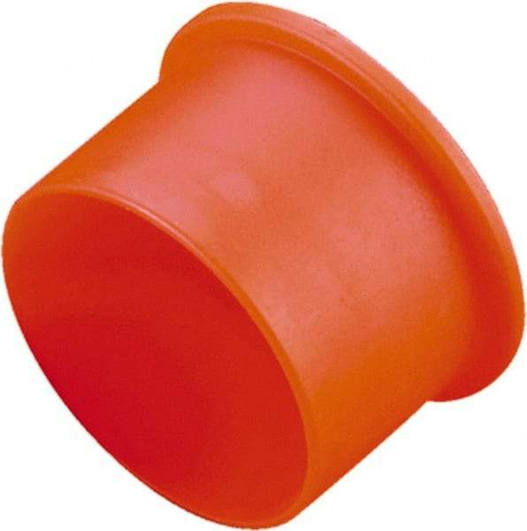 Caplugs - 1.842" ID, Round Head, Tapered Cap - 2.11" OD, 3/4" Long, Low-Density Polyethylene, Orange - Caliber Tooling