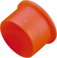 Caplugs - 1.842" ID, Round Head, Tapered Cap - 2.11" OD, 3/4" Long, Low-Density Polyethylene, Orange - Caliber Tooling