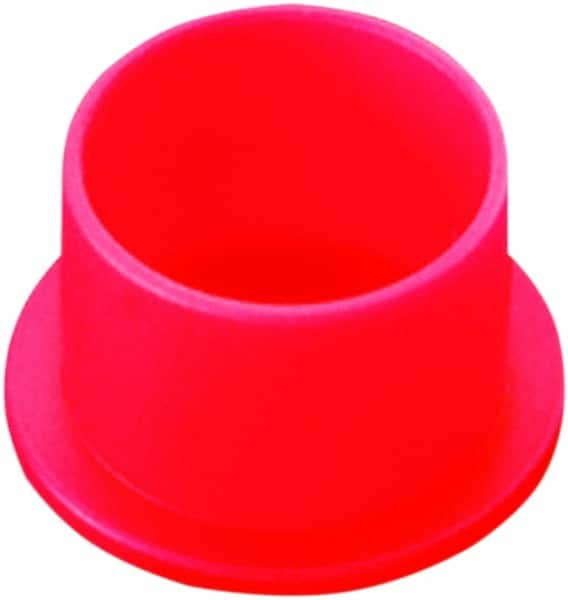 Caplugs - 2.37" ID, Push-On, Round Head Cap - 2.62" OD, 1-1/32" Long, Low-Density Polyethylene, Red - Caliber Tooling