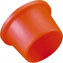 Caplugs - 0.64" ID, Round Head, Tapered Plug - 0.77" OD, 9/16" Long, Low-Density Polyethylene, Orange - Caliber Tooling