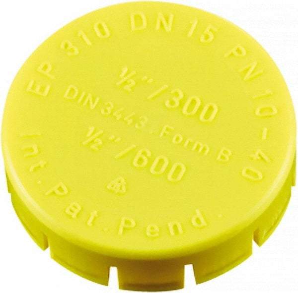 Caplugs - Push-On Flange Cap - 13/16" Long, Low-Density Polyethylene, Yellow - Caliber Tooling