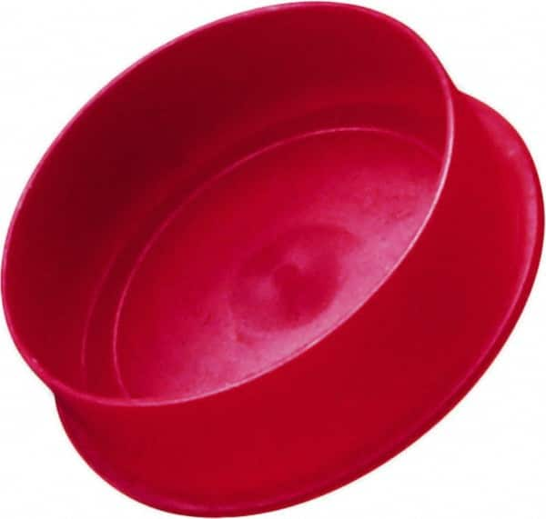 Caplugs - 0.369" ID, Round Head Cap - 0.62" OD, 1/2" Long, Low-Density Polyethylene, Red - Caliber Tooling