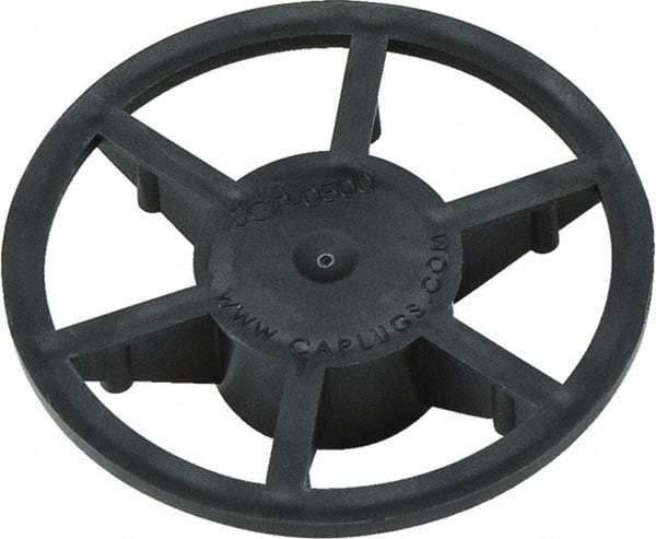 Caplugs - 0.809" ID, Pin Wheel Cap - 35/64" Long, Low-Density Polyethylene, Black - Caliber Tooling