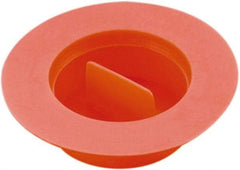 Caplugs - 1.29" ID, Pull-Tab, Tapered Plug with Flange - 1/2" Long, Low-Density Polyethylene, Orange - Caliber Tooling