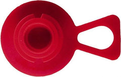 Caplugs - 1.071" ID, Pull-Tab Plug - 1.575" OD, 2-1/4" Long, Low-Density Polyethylene, Red - Caliber Tooling