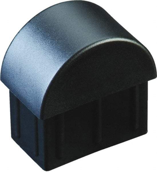 Caplugs - Domed Ribbed Finishing Plug for 16 Gauge Panels, for 1-3/16" Tube Diam - Low-Density Polyethylene, Black - Caliber Tooling