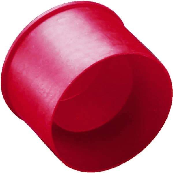 Caplugs - 0.67" ID, Round Head Tube & Nut Cap - 63/64" Long, Low-Density Polyethylene, Red - Caliber Tooling