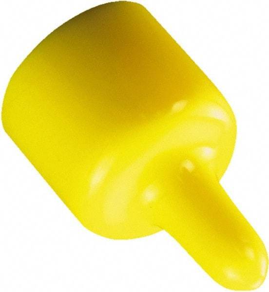 Caplugs - 0.386" ID, Pull-Tab Cap - 1-3/8" Long, Vinyl, Yellow - Caliber Tooling