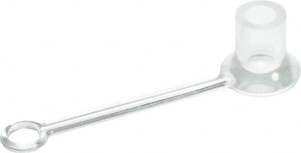 Caplugs - 0.235" ID, Round Head, Tethered Cap - 1-29/32" Long, Silicone, Natural (Color) - Caliber Tooling