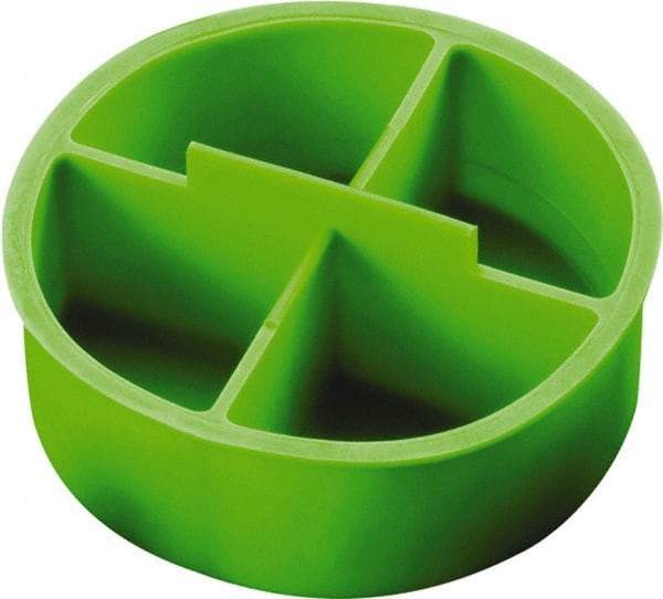 Caplugs - 1.28" ID, Round Head, Tapered Tube Plug - 1.38" OD, 1" Long, Low-Density Polyethylene, Green - Caliber Tooling