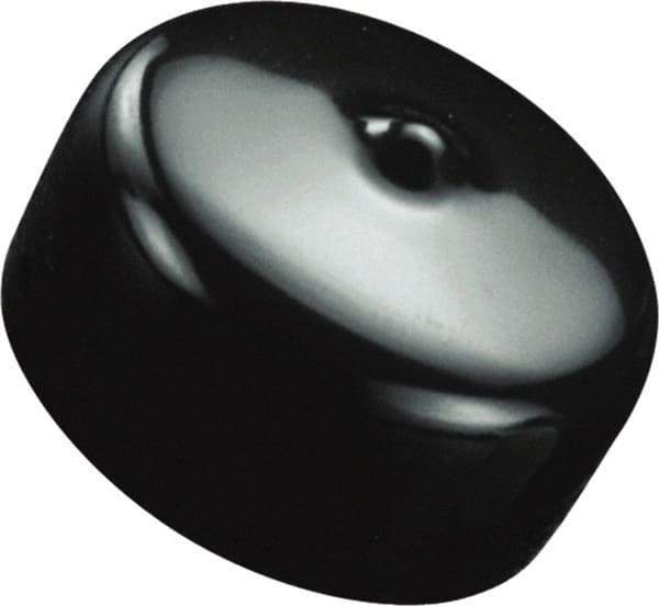 Caplugs - 0.46" ID, Flexible, Round Head Masking Cap - 0.58" OD, 1/2" Long, Vinyl, Black - Caliber Tooling