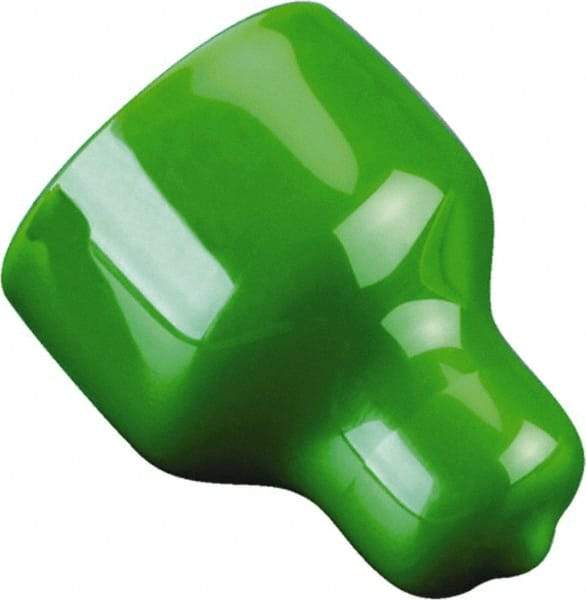 Caplugs - 1.041" ID, Pull-Tab, Round Head Cap - 1-3/8" Long, Vinyl, Green - Caliber Tooling