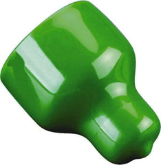 Caplugs - 0.857" ID, Pull-Tab, Round Head Cap - 1-17/64" Long, Vinyl, Green - Caliber Tooling