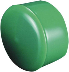 Caplugs - 5/32" ID, Round Head Cap with Flange - 0.236" OD, 1" Long, Vinyl, Yellow - Caliber Tooling