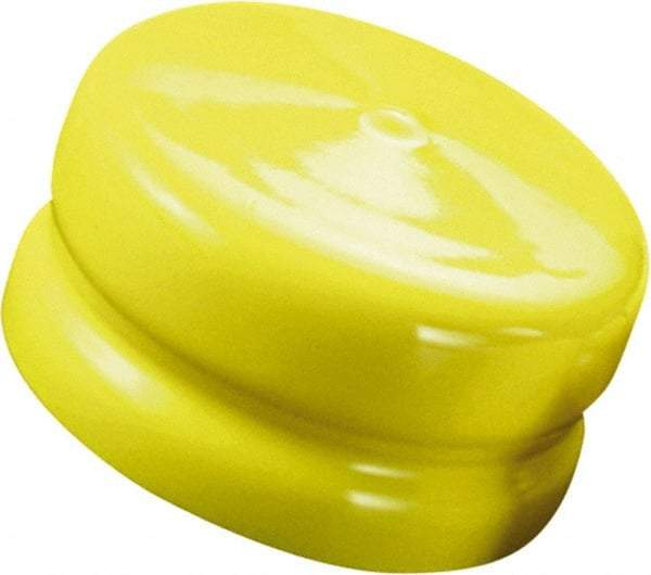 Caplugs - 8.45" ID, Push-On, Round Head Flange Cap - 8.7" OD, 19/32" Long, Vinyl, Yellow - Caliber Tooling