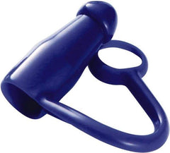 Caplugs - Round Head, Tethered Cap - 1-29/32" Long, Vinyl, Blue - Caliber Tooling